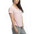 thumbnail image 3 of Cool Girl Women's Relaxed Cooling V-Neck T-Shirt with High Low Hem Sleep T-Shirt Pink, 3 of 3