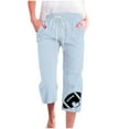 thumbnail image 1 of Pantalones de Mujer Casual Cintura Elástica con Impresión de Pascua, Sueltos Pantalones de Pierna Ancha Recta para Toda la Temporada, 1 of 3