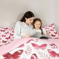 thumbnail image 4 of Feelyou Red Butterlfy Bedding Comforter Set 7 Pieces, Princess Fairy Elf Full Bedding Set, 4 of 8