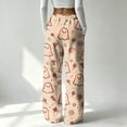 thumbnail image 6 of QWKLEAJ Halloween Pajama Pants Women Pumpkin Print Lounge Pants Drawstring Wide Leg Sleepwear Fall Holiday Loungewear Cozy Home Trousers Autumn Themed Bottoms Festive Nightwear, 6 of 6