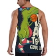 thumbnail image 3 of Fotbe Dinosaur Basketball Player Pattern Men's Quick Dry Workout Tank Top Gym Muscle Tee Fitness Bodybuilding Sleeveless T Shirt Breathable Workout Shirt-3X-Large, 3 of 9