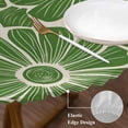 thumbnail image 4 of Round Table Cover 36-44 Inch Green Spring Floral Waterproof Reusable Table Cloth Round Fitted Vinyl Tablecloth with Elastic Edged for Parties Outdoors, Pastoral Flower Abstract Art, 4 of 9