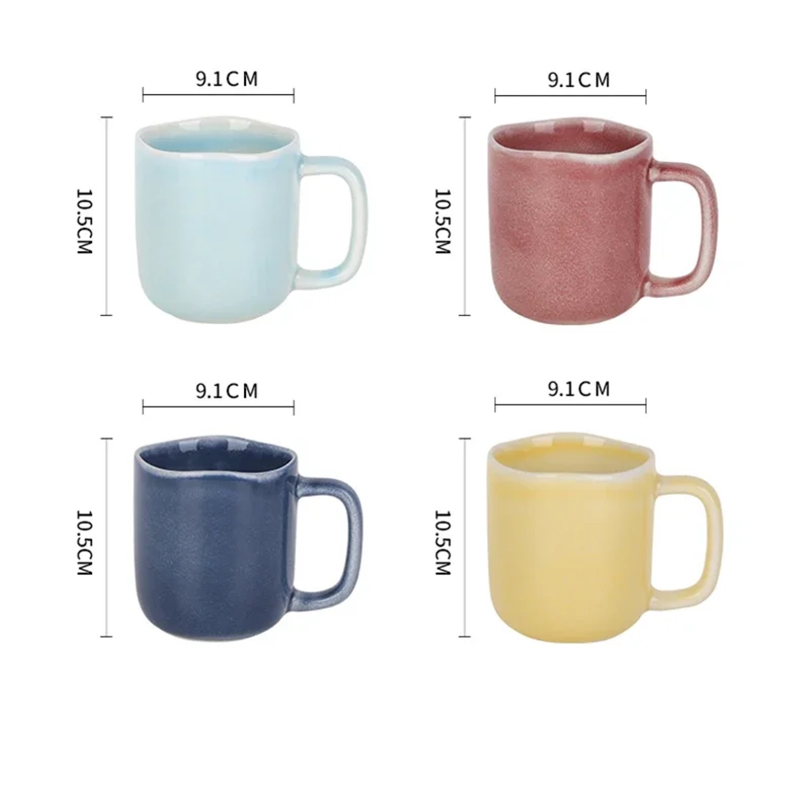 Espresso cup Ceramic Coffee Mugs With Handle Ceramic Glaze Solid Color Mug Irregular Cup Mouth Home Breakfast Oat Water Cup
