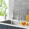 thumbnail image 6 of ClozOrg Kitchen Faucet with Pull Down Sprayer, High Arc Single Handle Kitchen Sink Faucets with Pause Button Premium Brushed Nickel with Deck Plate Suit to 1 or 3 Holes, 6 of 6