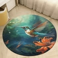 thumbnail image 4 of Flower Hummingbird Washable Round Rug -Circle Area Rugs for Nursery Bedroom, Vintage Non Slip Non Shedding Low Pile Carpet for Living Room Coffee Table Entryway, 4 of 6