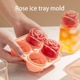 thumbnail image 4 of Toystoory Molde de cubitos de hielo de 4 agujeros, forma de rosa de silicona, bandeja de Chocolate para bebidas frías, molde casero para hacer Barra de herramientas Rosado, 4 of 6