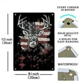 thumbnail image 2 of Wilderness Deer Hunting American Flag Sign Metal Tin Sign, Deer Hunting Poster for Home Office Bedroom Bars Pub Man Cave Wall Decor Plaque Sign 12x8 Inch, 2 of 4