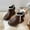 Brown, variant on Ulitacool Girls Boots Girls' Winter Boots With Warm And Thick For Weather On Boots Suitable For Children And Teenagers Boots With Bow Durable Basic Shoes 2-3 Years Black