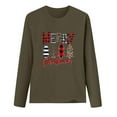 thumbnail image 4 of Christmas GiftsGATXVG Women's Merry Christmas Shirts Funny Leopard Plaid Tree Graphic Cute Long Sleeve Crewneck Tees Tops, 4 of 5