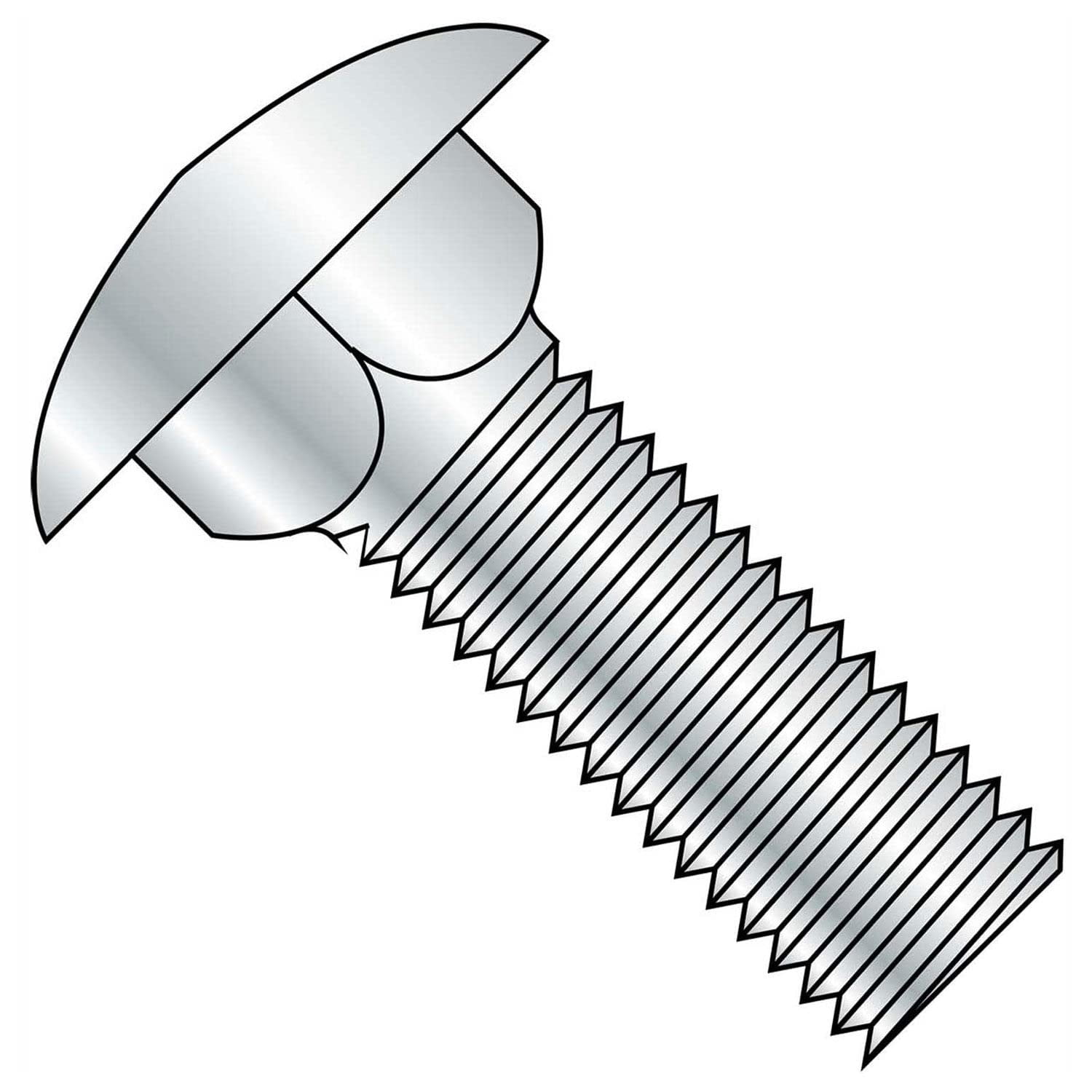 Brighton-Best 489086 Carriage Bolt 3/8 16 X 6" Round Head Steel Zinc Cr+3