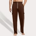 thumbnail image 2 of CharmCyan Mens Casual Lounge Pants with Pockets Elastic Waistband Relaxed Fit Soft Lightweight Trousers for Home or Gym Wear Brown 3XL, 2 of 2
