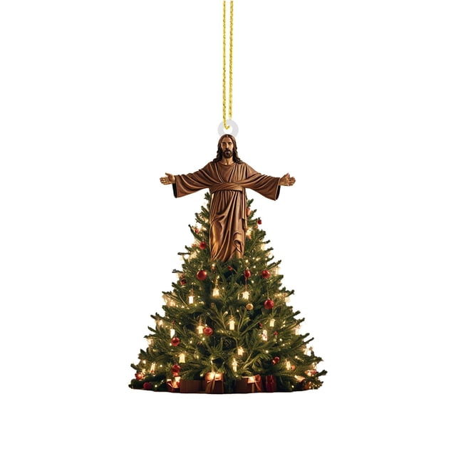 Adorno Navideño En 2D Adorno Para Árbol De Navidad Adorno Acrílico Con Doble Impresión Adorno Interesante Para Navidad B