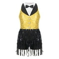 thumbnail image 1 of Sinleey Robe Justaucorps à Paillettes à Franges pour Filles, Franges, Latin, Jazz, Rumba, Salsa, Chacha, Tenue de Danse Moderne, Jaune 8, 1 of 7