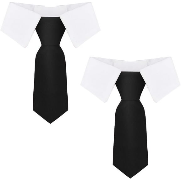 2Pcs Pet Bowtie Collar Tie Cat Dog Bow Ties Black Polyester Adjustable Small Puppy Formal Necktie Collars Ties for Wedding Easter Valentines Grooming Costume Accessories