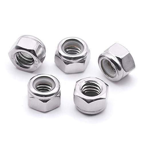 Stainless Steel 3/8-16 Nylon Insert Lock Nut 18/8 304 pack of 10 