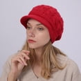 thumbnail image 2 of Yoyauz Women's Winter Warm Slouchy Cable Knit Beanie Skull Hat with Visor, 2 of 8
