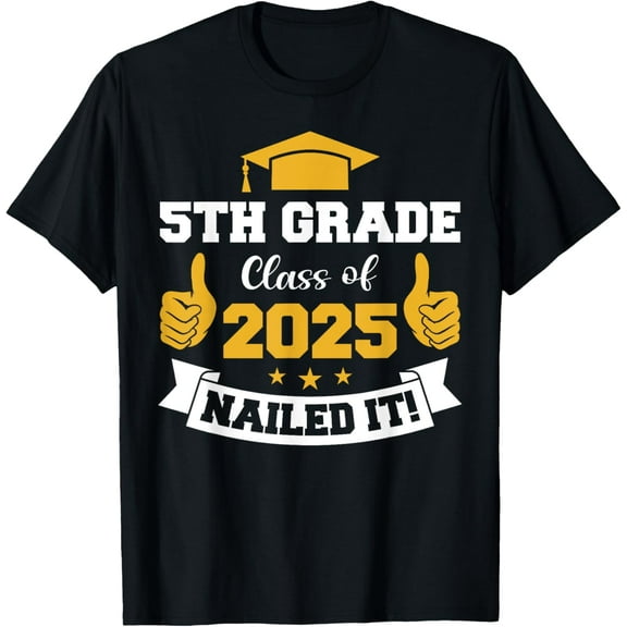 5th Grade Class of 2025 Graduate Student School Graduation T-Shirt