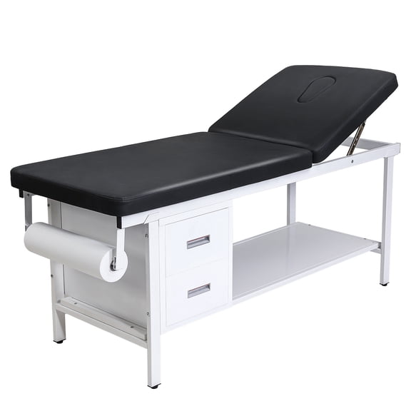 VEVOR Medical Exam Table, 500LBS Loading Medical Examination Bed with Adjustable Backrest, Physical Therapy Exam Table with 2 Drawers, Storage Shelf & Paper Roll Dispenser for Hospitals Rehab Centers