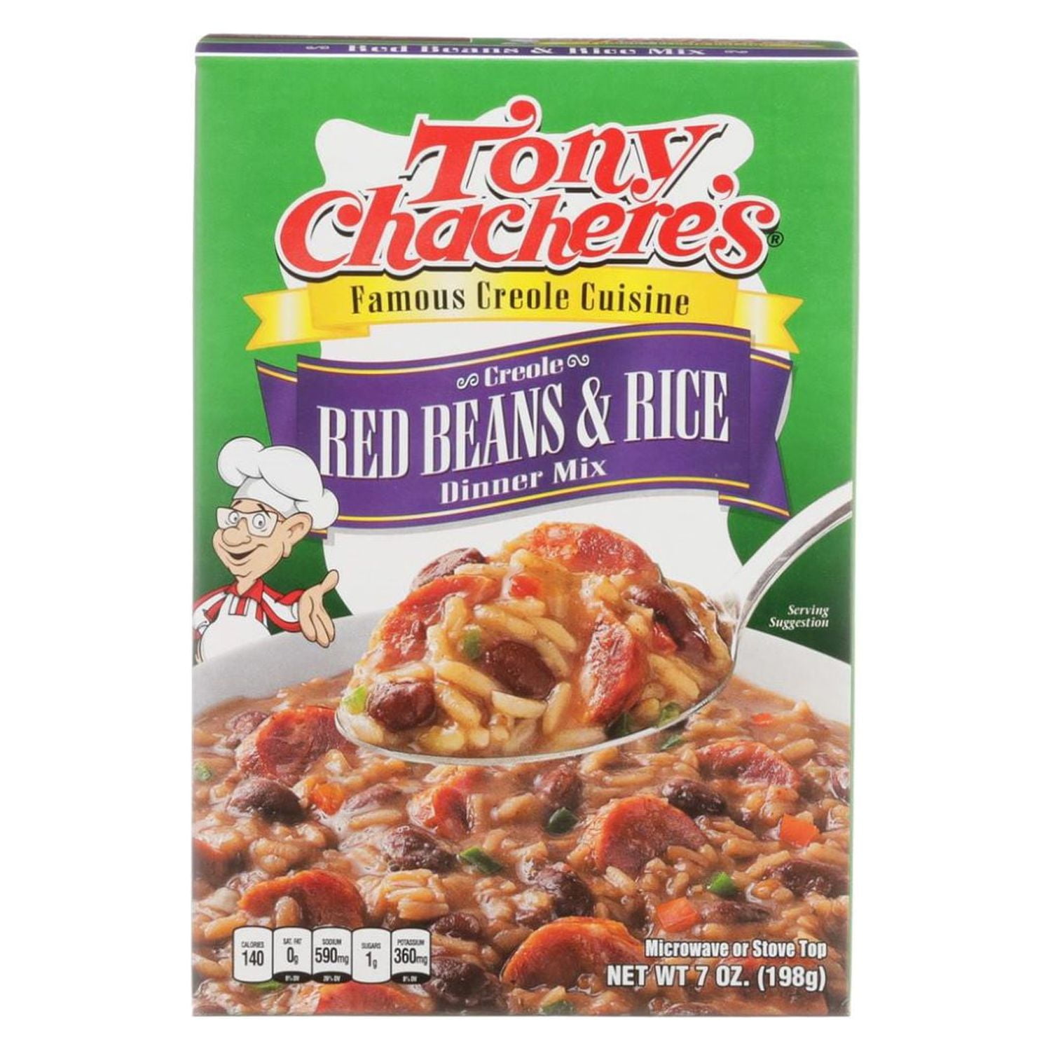Tony Chacheres, Rice, Dinner Mix, Cajun, Red Beans and Rice, 7 oz, Shelf-Stable