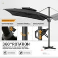 thumbnail image 4 of Pellebant 9' X 11' Patio Umbrella Outdoor Rectangle Umbrella Large Cantilever Umbrella Windproof Offset Heavy Duty Sun for Garden Deck Pool Patio, 4 of 8