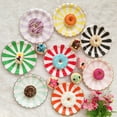 thumbnail image 5 of 8PCS 7 Inches Paper Disposable Tray Delicate Gold-plated Stripe Tray Creative Birthday Party Accessories Cartoon Cake Paper Plate Thickening Paper Tray for Home Use Orange Stripe Style, 5 of 5