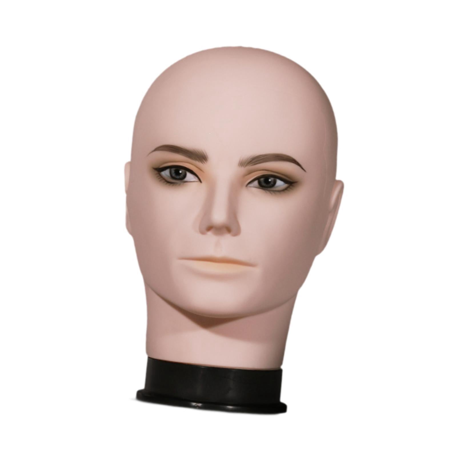 Stgfyxgs Male Bald Mannequin Head Manikin Head,Professional,Smooth,Stable Base Hat Display Rack Holder for Making Styling