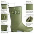 HISEA Wellington Midcalf Rubber Rain Boots for Women Olive Green Size