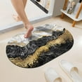 thumbnail image 2 of Black White Gray Gold Marble Super Absorbent Quick-Drying Bathroom Mat Rug, Rubber Non-Slip Bottoms, Easy to Clean,Ultra Thin Bathroom Rugs Fit Under Door and Bathtub(17×27.5Inch), 2 of 6