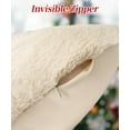 thumbnail image 5 of Christmas Pillow Covers 18x18 Set of 2 Decorative Soft Plush Faux Rabbit Fur Christmas Snowman Pillow Covers Beige 3D Embroidered Couch Cover Sofa Bedroom Living Room Holiday Winter Home Decor, 5 of 15