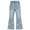 Blue, variant on TIREOW Girls Butterfly Denim Bell Bottom Pants Casual Flared Jeans Pants Fashionable Elastic Waist Flared Trousers(Blue,5-6 Years)