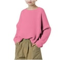 thumbnail image 5 of Favoffer Girls Long Sleeve T Shirts Basic Casual Loose Soft Tops Christmas Printed Crewneck Sweatshirt for Daily Holiday Outdoor Play 2-7Y, 5 of 9