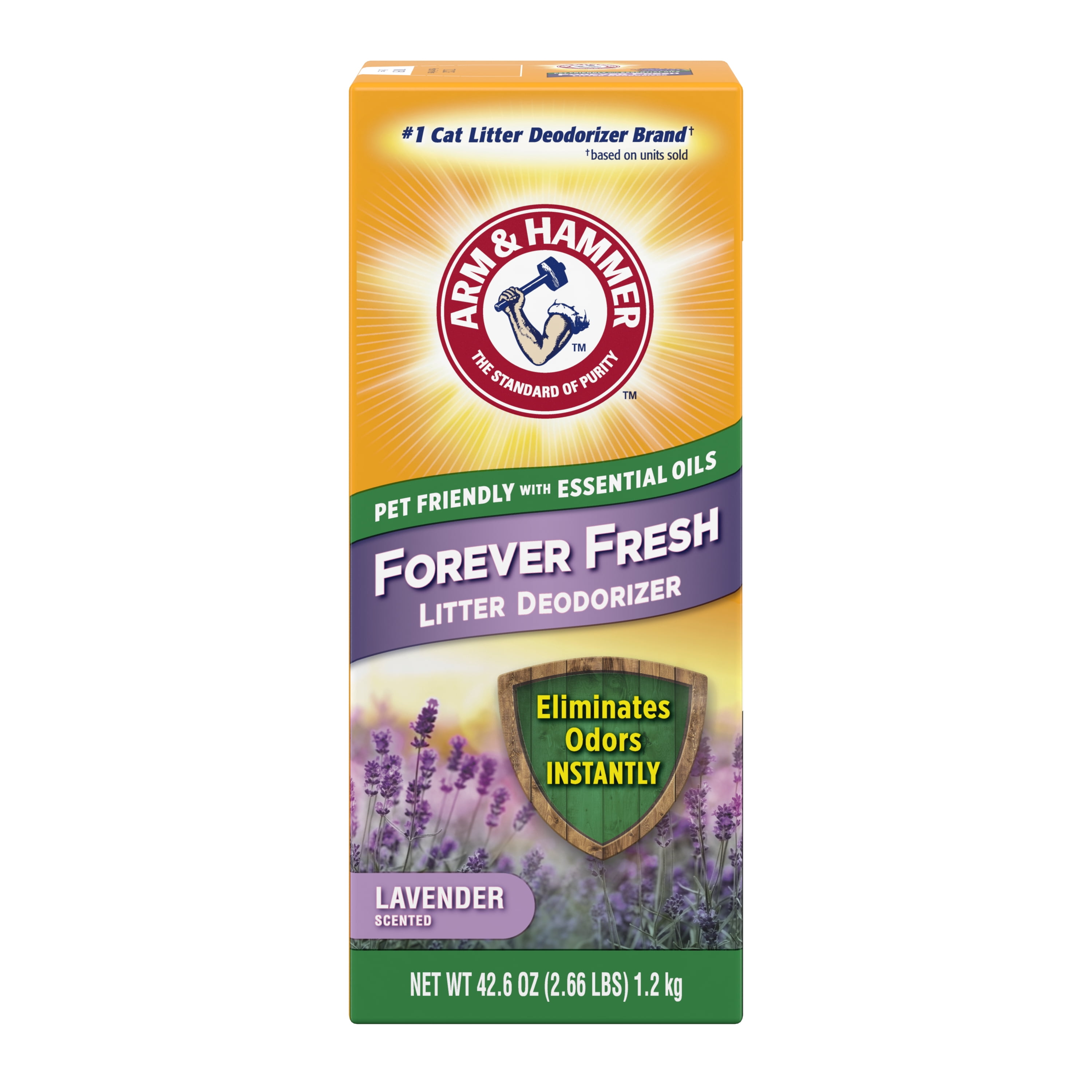 (2 pack) ARM & HAMMER Forever Fresh Cat Litter Deodorizer, Pet-Friendly Lavender Scent, 42.6 oz