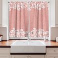 thumbnail image 2 of Ambesonne Peach Kitchen Curtains, Laces Design Ornamental, 55"x39", Coral White, 2 of 3