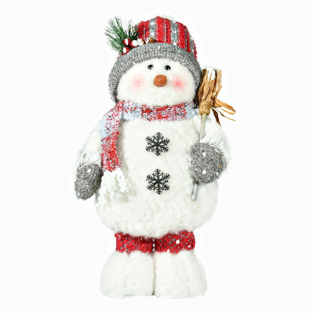 Holiday Time 17 Inch Plush Snowman, Red and White - Walmart.com ...
