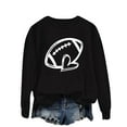 thumbnail image 4 of BODOAO Women's Football Game Day Sweatshirt Women's Rugby Printed Pullover Round Neck Casual Graphic Print Oversized Crewneck Sweatshirts Long Sleeve Pullover for Gameday Hoodies Black L, 4 of 4