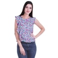 thumbnail image 1 of Moomaya Débardeur Sans Manches à Volants Imprimé pour Femmes Col Rond Crop Top Décontracté, 1 of 4