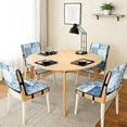 thumbnail image 3 of TSOVTHRID Blue Floral Patchwork Print Quilted Dining Chair Cushion Cover Non-Slip Water Resistant Chair Covers with Elastic Band Soft Seat Slipcovers for Home, Restaurant, Set of 2, 3 of 7