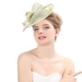 thumbnail image 5 of LEKODE High Tea Hats for Women Ladies Hats Fashion Hats for Women Fancy Hats for Women Hair Feathers Clip in Tea Party Hat Vintage Hat Yellow One Size, 5 of 5