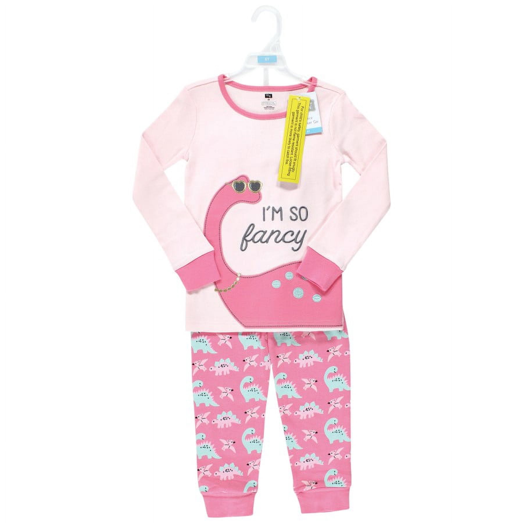Hudson Baby Girl Baby and Toddler Cotton Pajama Set, Girl Dino, 18-24 Months