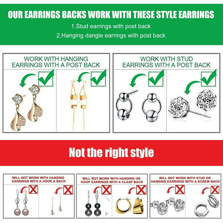 Earring Lifters Backs, 4 Pairs Secure Earring Backs for Droopy Ears,  Hypoallergenic Adjustable Magic Earring Backs Tiara Earring Backs for Heavy  Earring (3Gold, 1Silver) 