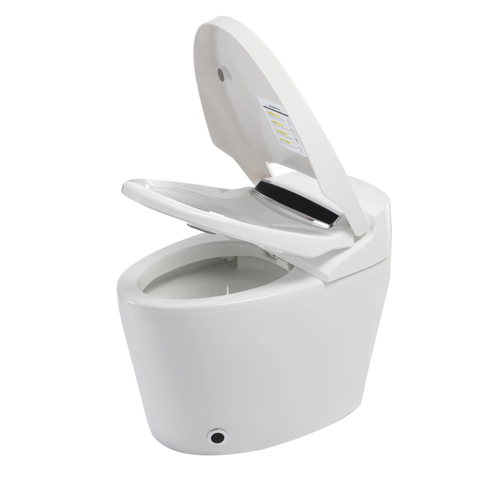 Tankless Smart Bidet Toilet for Bathrooms, Heated Seat with Nightlight, Foot Sensor, LED Display, Warm Water and Dry, Remote Control