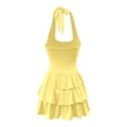 thumbnail image 5 of DHFJKG Women Summer Halter Dresses Square Neck Tiered Mini Dress Sexy Slim Fit Sleeveless Solid Color Going Out Party Wear Stylish Dresses, 5 of 6