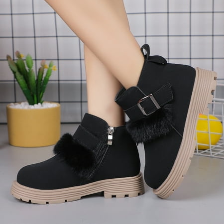 

Akiihool Baby Girls Booties Baby Girl Cowboy Tassel Boots Side Zipper Non Slip Stay On Booties First Walkers Crib Shoes (Black 13)