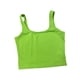 thumbnail image 5 of Top corto para mujer, camiseta sin mangas corta con tirantes anchos a la moda para hacer ejercicio, caminar, descansar, gimnasio verde fluorescente, 5 of 8