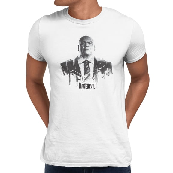 Marvel Daredevil Born Again Fisk Face Men's T Shirt (White, S-3XL)