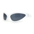 thumbnail image 2 of Super Unique Trendy 90s Sport Style Wrap Around Plastic Sunglasses Frost Black, 2 of 4