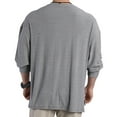 thumbnail image 3 of Mens Crewneck Sweatshirts Long Sleeve T-Shirts Casual Solid Pullover Side Slit High-Low Hem Basic Loungewear Athletic Workout Tees Tops, 3 of 4