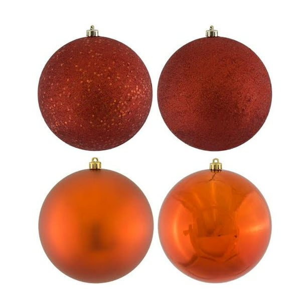 12ct Copper Shatterproof 4Finish Christmas Ball Ornaments 4" (100mm