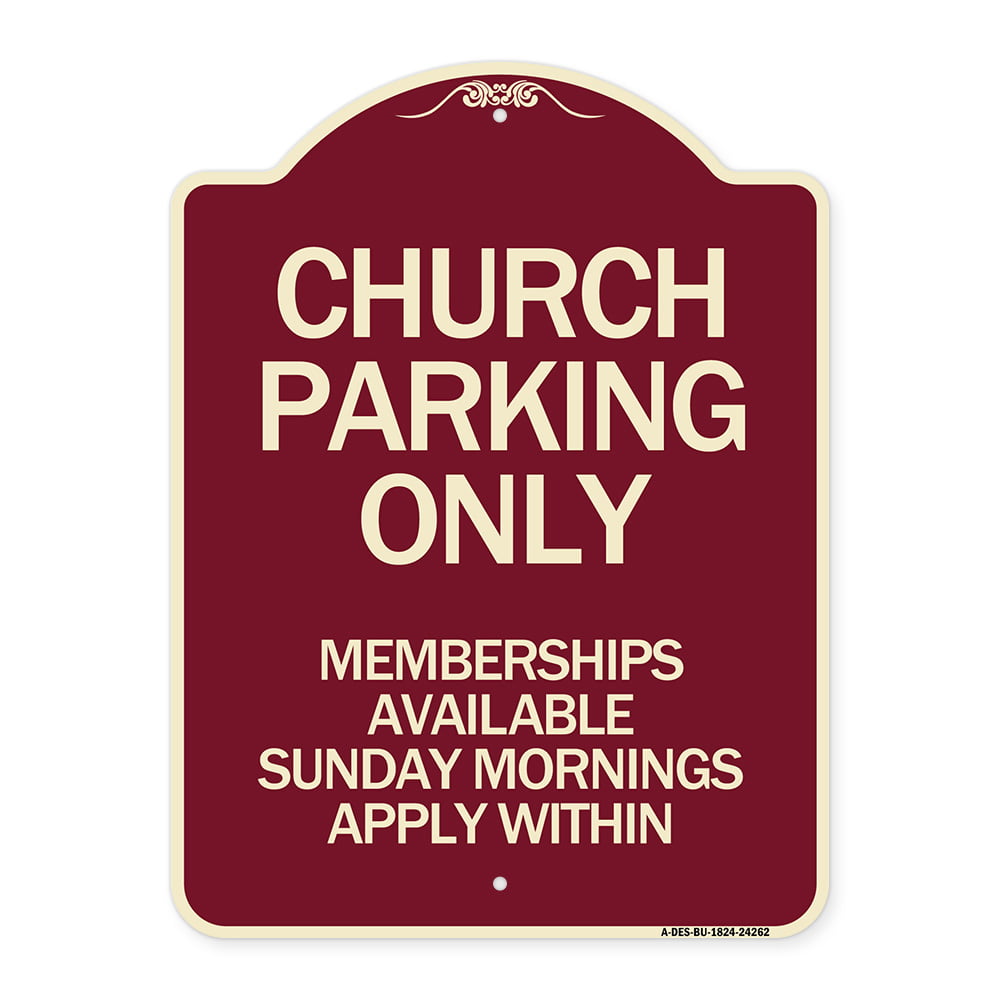 with Bidirectional Arrow Church Staff Parking Only | Red & White 18 X 24 Heavy-Gauge Aluminum Architectural Sign Protect Your Business Made in The USA SignMission Designer Series Sign 