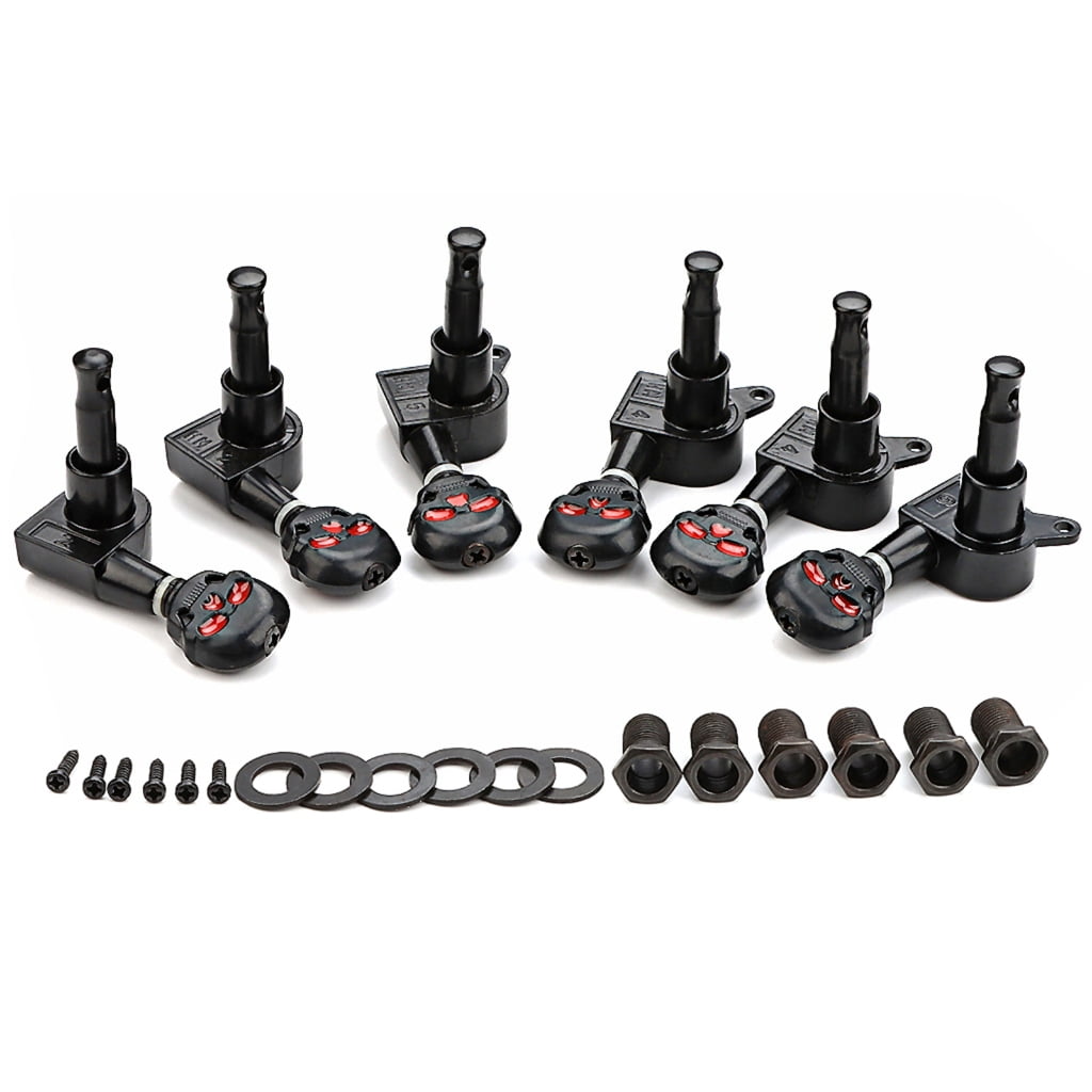 6Pcs Guitar Tunings Key Tuners Replacement Skull Button Keys Machine Heads Tuners 6R Machine Head Knobs Easy to Install